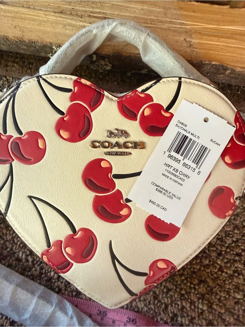 Coach Heart Cherry Print Crossbody Bag